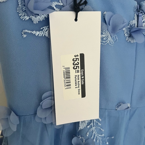 Helsi Audrey Square-Neck Floral Applique Sheer Midi Dress - Periwinkle - Small - Picture 6 of 7